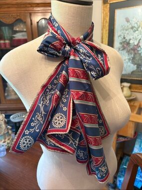 Vintage silk Pillori design Rotarian silk scarf